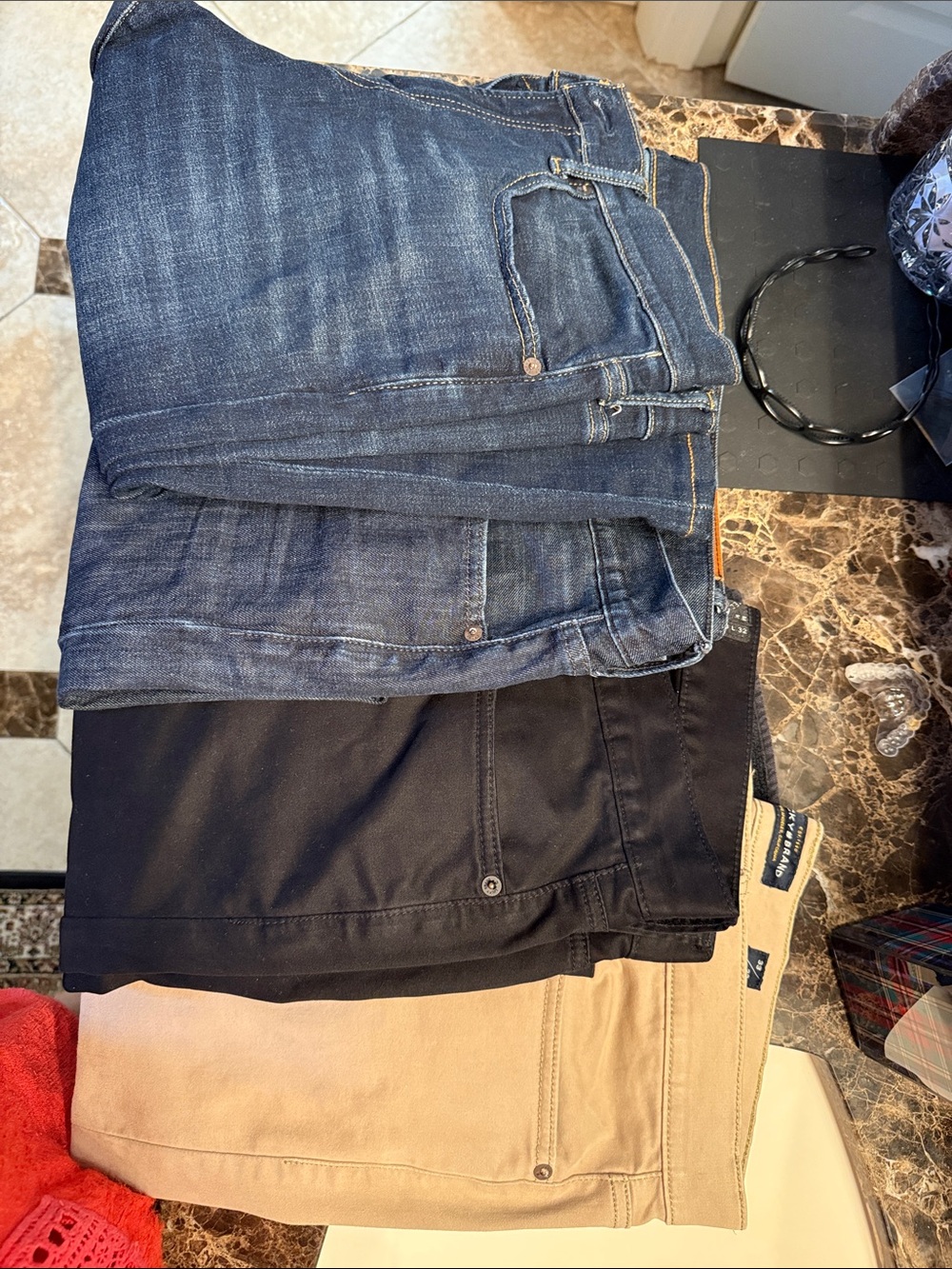 Luck Jeans Size 33x32 Men's Jeans - 2 Blue, Black & Tan Pack. All 4 for $50